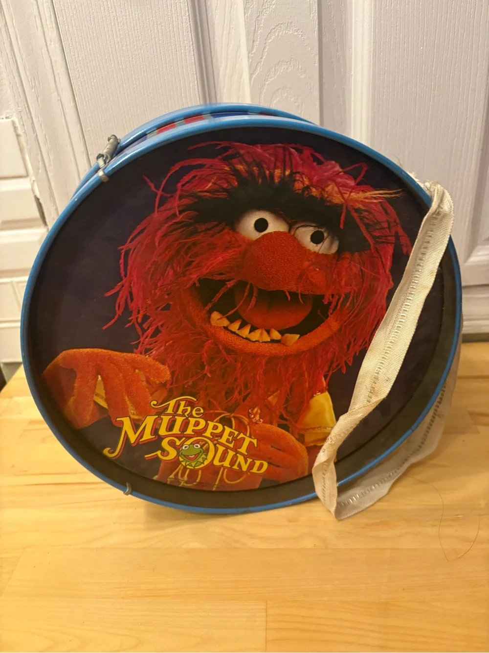The Muppet Show Kids Blue & Red Drum Toy - Licensed Character antique